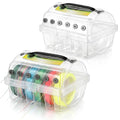 2 Pcs Fishing Line Holder Storage Box Clear Multi-Functional Fishing Line Organizer Caddy with Spooler, Portable Tackle Case for Organized Fish Gear Storage Holder