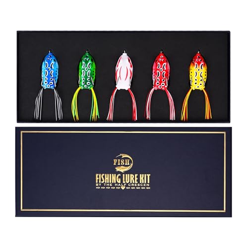 5PCS Frog Lures for TopWater Bass Fishing Lures,Freshwater and Saltwater Fishing Gear Kit for 2026 Surprise Gift - color: 5E