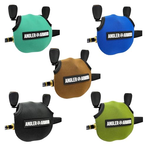Angler Armour Baitcast Reel Cover | Baitcaster Sleeve | Fishing Reel Pouch | Low Profile Baitcasting Reel Protector | Neoprene Reel Case | 50 100 200 Series Baitcast Covers - color: Black