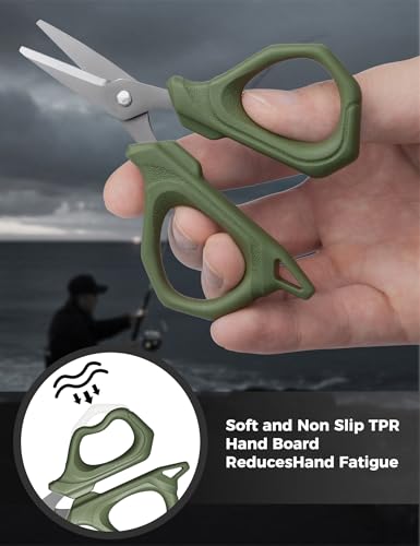 Fishing Tools Kit, Fishing Pliers,Fishing Scissors, Fishing Line Cutter for Braided Fishing Line,Fishing Gear with Lanyard - color: 6.5"Fishing Pliers Green