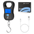 Calamus Lightweight Fish Scale – Rechargeable Digital Scale with USB Cable, 55lb Capacity, Multi-Units Pound/Ounces & Kilograms, High Accuracy, Backlight LCD Display, Fishing Gifts for Men - color: Black