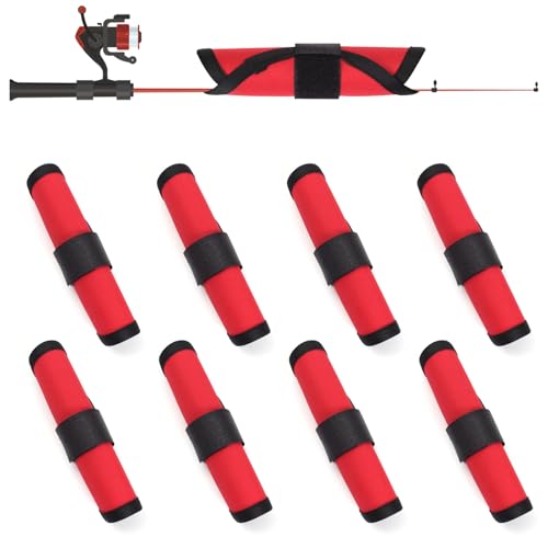 Fishing Lure Covers 8 Pack Fishing Lure Wraps Durable Fishing Hook Cover Bait Storage Protectors 6" Lure Shield Guard Protector to Keep Fishermen Safe for Rod (Red) - color: Red