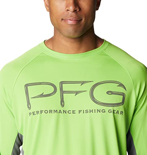 Columbia Men's Terminal Tackle Vent Long Sleeve - color: Green Mamba/City Grey, size: X-Small