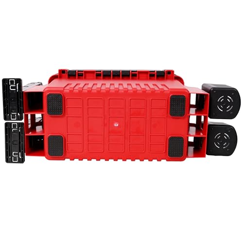 Dual-layer Fishing Tackle Box, Tackle Box Organizer Fishing Box Large, Plastic Portable Tackle Storage Box with 2pcs Rod Holder, 2pcs Cup Holder, 1pc Carring Strap - color: Red