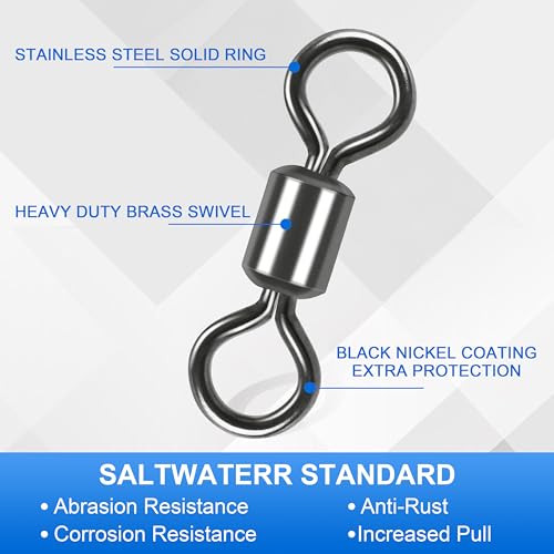 Rolling Barrel Fishing Swivel Black Nickle Fishing Hook Line Connector Fishing Tackle Accessories 30LB to 335LB 50-100pcs - size: 100pcs 4#