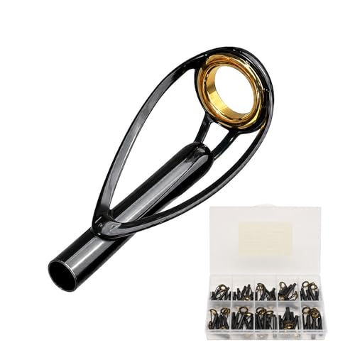 50PCS Fishing Rod/Pole Replacement Stainless Steel Tip Tops Repair Kits for Surf,Spinning, Casting - color: C-BMGT-49PCS