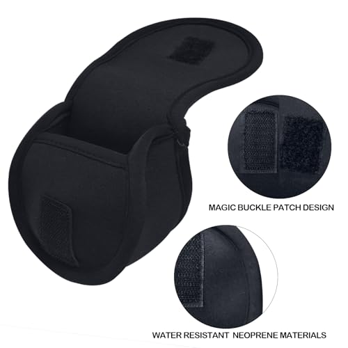 Aventik Neoprene Fly Fishing Reel Case Pouch Cover Fitting 5/6 7/8wt Fly Reel Storage (Black, 1-PACK 3/4) - size: 1-PACK 3/4