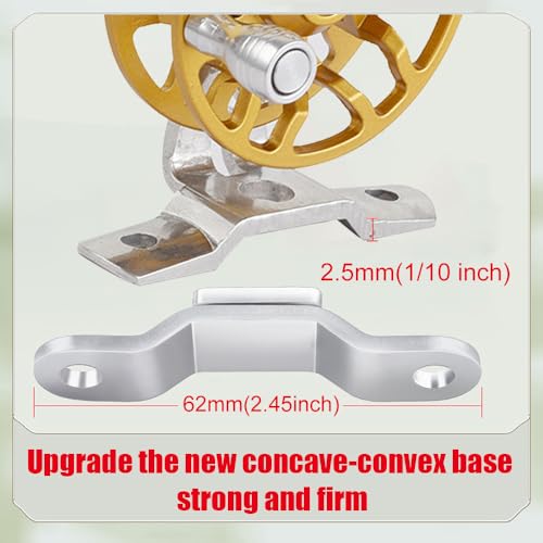 Winter Fishing Reel All Metal 1.76oz(50g) Lightweight 2.1inch(53mm) Upgrade Base Right Hand Mini Fly Wheel for Trout Pike Ice Fishing Tackle - color: Blue