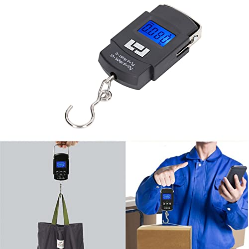 Joyzan Digital Fish Scale, Hanging Weighing Scale Multi Units Kg Oz Lb Jin | Luggage Backlit LCD Pocket 110lb Portable Hook Measuring Tape Electronic Balance Men Home Outdoor Farm Gifts Hunting