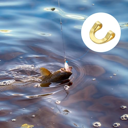 PATIKIL Fishing Spinner Clevis, Easy Spin U-Shaped Brass Links for Lure Fishing Spoon Spinnerbait Inline Parts Accessory - color: Gold Tone, size: 0.17"
