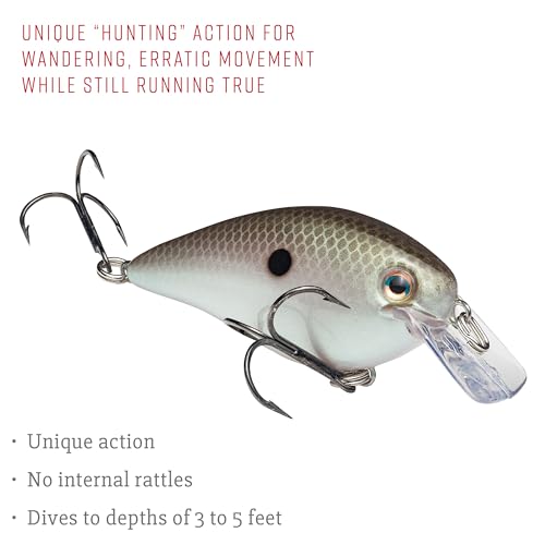 Strike King KVD 1.5 Hard Knock Fishing Lure, 3/8 oz, 3D Lifelike Eyes - color: 568 - Green Gizzard Shad, size: 1.5-Ounce