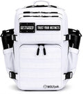 WOLFpak 35L Tactical Gym Backpack (Polar White) Durable 1000D Waterproof Oxford Material with MOLLE Webbing, Laptop Pocket & Dual Cup Holders, Durable Fitness/Travel/Military Daypack - color: Polar White