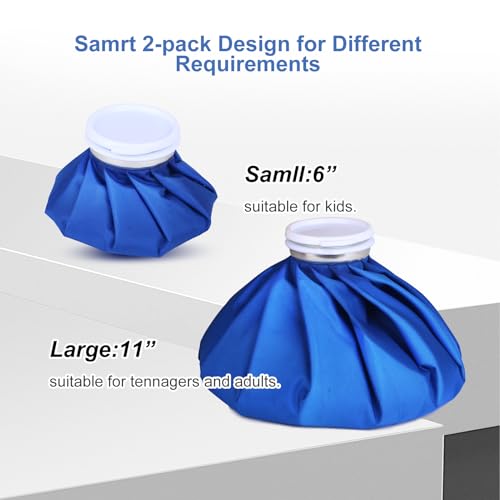 Ice Bags for Injuries, 3rd Gen Reusable Ice Packs, Hot & Cold Therapy Pain Relief, Ice Bag No-Leak & Waterproof, Traditional Ice Pack, Versatile & Durable, Blue (6 in + 11 in) - color: Blue - 6 in + 11 in