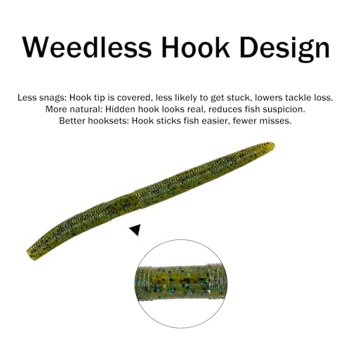 Soft Plastic Fishing Lures with Salted Hook Slot 10pcs FS/RE-09 - color: Color A