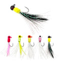 20Pcs Crappie Jigs Heads Crappie Jig with Feather 1/8oz Jig Heads Kit for Crappie Bass Trout Walleye(1/8 Oz 20pcs) - size: 1/8oz -20pcs