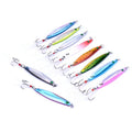 Aorace 10pcs Hard Metal Jigs Diving Sea Fishing Lures Minnow Popper Baits Tackle Crankbait Saltwater Freshwater Lures with Feather - color: 10pcs 6.5cm/17g