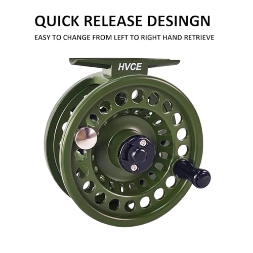 Aventik HVCE Graphite Fly Reel Center Drag System Classic III Graphite 3/4, 5/6, 7/8wt Large Arbor Freshwater Fly Fishing Reels - size: 7/8, style: Only Reel