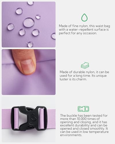 WATERFLY Fanny Pack Waist Packs: Large Crossbody Fanny Packs for Women Men with 5 Zipper Pockets Adjustable Strap Waist Bags Hip Pack for Traveling Cycling Running Hiking-Purple - color: Purple