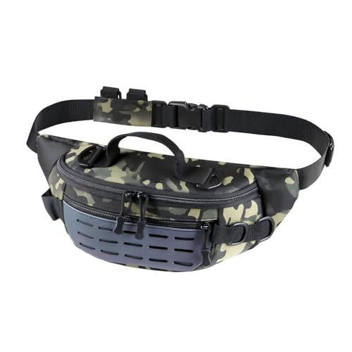 Outdoor Fanny Pack, Large Capacity Hiking Waist Packs with Adjustable Belt & Reflective Strip,good for Travel,Finshing,Running, Cycling (Dark Camo) - color: Dark Camo