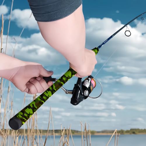 Camo Pattern Heat Shrink for Tennis Rackets & Tool Handles - No Residue, Durable Fit (30mm Diameter, 1.65 ft Length, Gray Camo Color) - color: Green Camo, size: 30mm dia. x 1.65 ft long