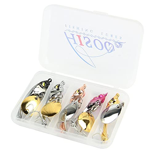 Fishing Lures Spoon VIB Tail Spinners Bait Metal Sinking Lures Fishing Jigs Blade Baits Bass Crankbait Fishing Spinner Blade for Bass Fishing Lure Kit with Tackle Box