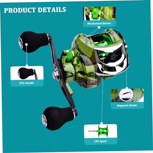 Baitcasting Reel Fishing Reel 18+1 Ball Bearing 7.2:1 Gear Ratio 9 Gear Braking Baitcaster Dual Handle Nylon Heavy Duty 10KG Fishing Reel. - color: Left Hand