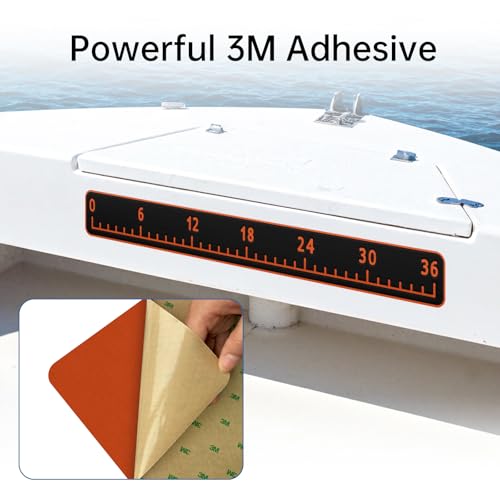 HZshark EVA Foam Fish Measuring Board, Fish Ruler with 3M Self-Adhesive Backing, 36" Fishing Tape Measure for Boats Sailboats Yachts Kayaks - color: Black with Orange, size: 4.5"*36"