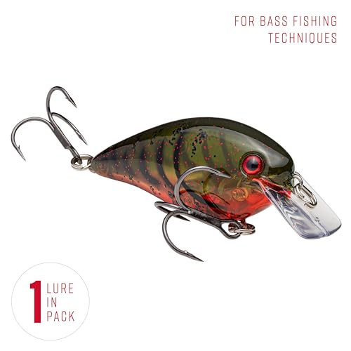 Strike King KVD 1.5 Hard Knock Fishing Lure, 3/8 oz, 3D Lifelike Eyes - color: 468 - Phantom Watermelon Seed Red Craw, size: 1.5-Ounce