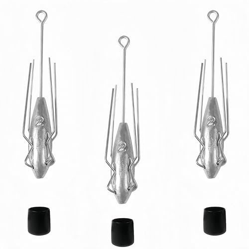 3Pcs Sputnik Sinkers Fishing Weights Sinkers Surf Casting Fishing Sinkers Lead Weights Sinkers Long Tail Fishing Weights Drop Shot Sinkers for Saltwater Catfish Beach Sand Ocean-1oz - size: 2oz