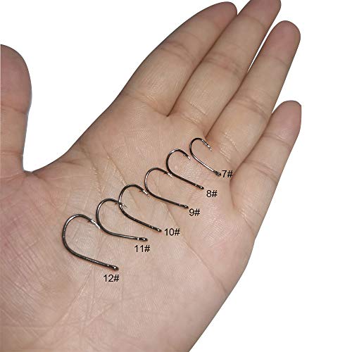 300pcs Small Fishing Hooks Black High Carbon Fishing Hooks Set 6 Sizes with a Plastic Box - color: 300pcs