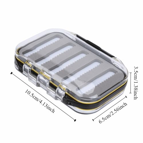 Double-Sided Fly Fishing Lure Box - Water proof Fly & Jig Storage Case with Clear Lid, Compact Design for Dry/Wet Flying(Jag Shape)