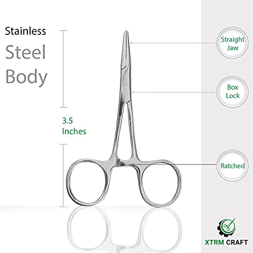 Mosquito Hemostat Locking Forceps 3.5 Inches, Straight Stainless Steel - Multipurpose Ideal Hemostats for Nurses, Fishing Forceps, Crafts and Hobby - size: 3.5", style: Straight