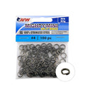 American Fishing Wire Mighty Mini Stainless Steel Split Rings, 3 Times Stronger Than Brass, Superior Holding Power for Fisherman and Outdoorsman - 100pcs in Bright Stainless Steel and Gunmetal Black - size: 100 pc, #4, 88 lb test, style: Gunmetal Black
