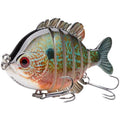 BASSDASH SwimPanfish Multi Jointed Panfish Bluegill Swimbaits Hard Topwater Bass Lures Fishing Lure Crank Saltwater 3.5in/0.85oz - color: LONGEAR