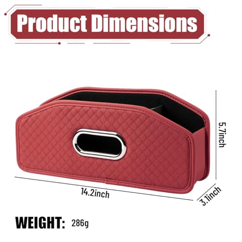 Car Seat Back Organizer, 4-in-1 Backseat Headrest Storage Box with 2 Cup Holder Hooks Tissue Box, Multifunctional Seat Back Storage Organizer for Hold Phones Drinks Bags, Universal Fit (Red) - color: Red