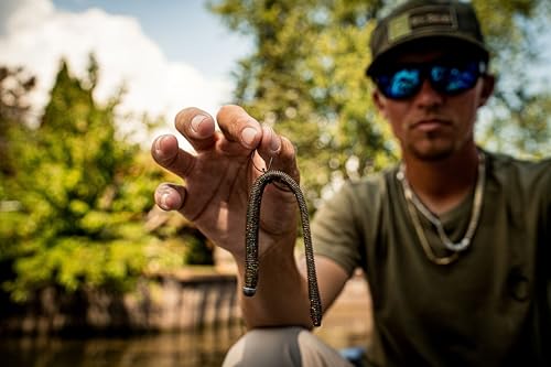 6th Sense – Bounce Worm Bass Fishing Lure Soft Plastic Worm for Wacky Neko Drop Shot Texas Rig - color: Green Pumpkin, size: 6.7in. (10/pk)