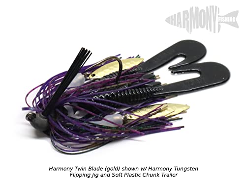 Harmony Fishing – Twin Blade Slip-On Spinner Blades for Fishing Lures/jigs (6 Pack) - style: Willow (Silver)