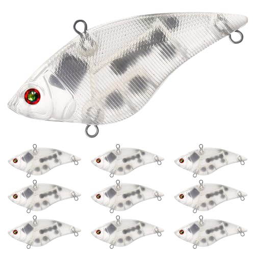 20pcs/25pcs Fishing Blanks Lures Kit Fishing Topwater Unpainted Swimbait Unpainted Crankbaits Hard Baits DIY Lure for Bass Salmon Trout Saltwater and Freshwater - color: 20PCS 2.87″/0.52oz