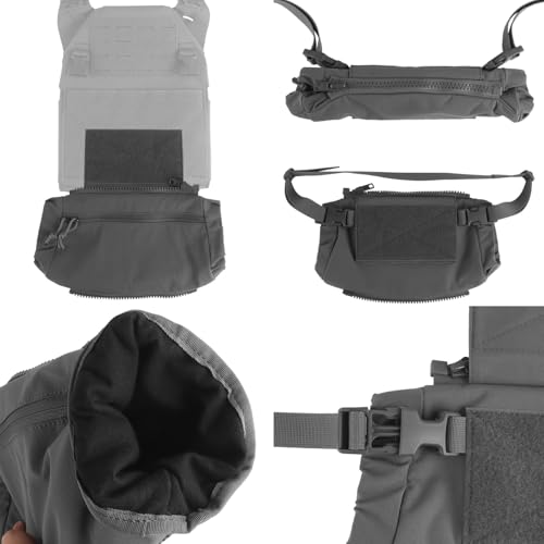2 in 1 Handwarmer & Tactical Drop Pouch/Waist Bag. Plate Carrier Vest Chest Rig Hook Loop Dangler or 26-52 in Buckle Strap EDC Fanny Pack, Muff for Winter Outdoor/Camping/Hunting/Football/Fishing - color: WG