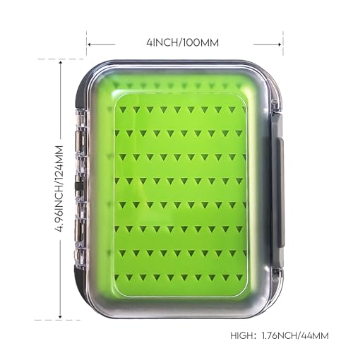 Aventik Silicone Fly Fishing Box Jig Box Waterproof Streamer flies Case Double Sided Clear Lid Storage Lure Case Saltwater Freshwater (SB:4.96x4x1.76inch) - style: SB:4.96x4x1.76inch