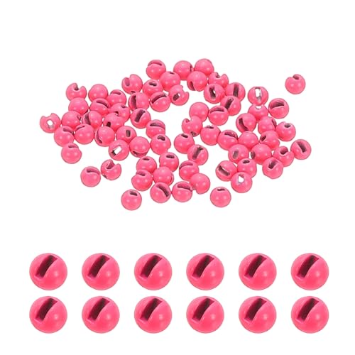 PATIKIL Fly Tying Tungsten Beads, Tungsten Slotted Beads for Fly Tying Jig Hooks - color: Pink, size: 2mm