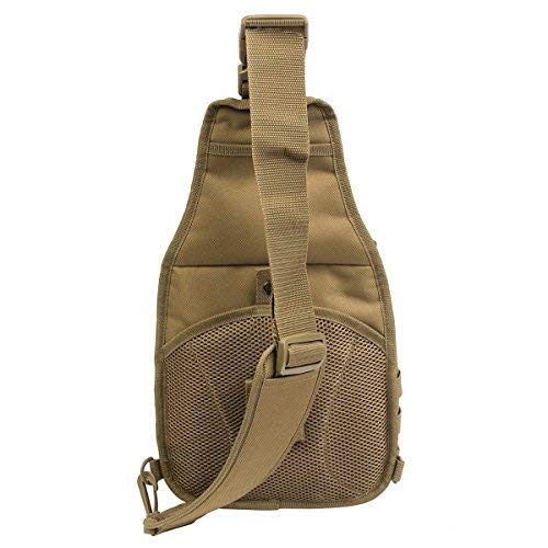 DEPARTED Sling Pack Military Rover for Fly Fishing Camping Hiking Trekking Bag for Men and Women (Tan) - color: Tan