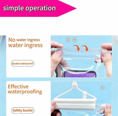 1PCS Waterproof Phone Case - Universal Fit for iPhone 14/13/12 & Android Phones - Submersible Up to 100ft for Kayaking, Fishing, Rain,etc.(Black/White/Pink) (White) - color: White
