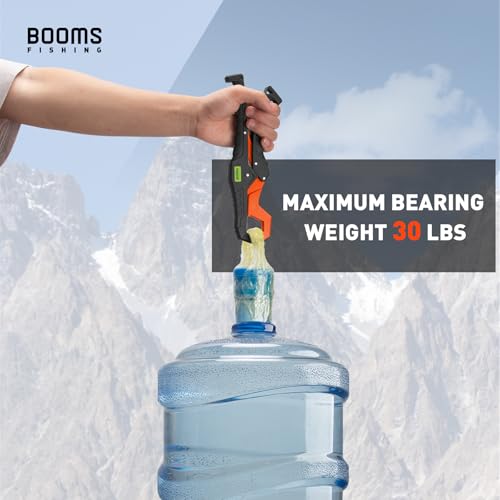 Booms Fishing G05 Lip Gripper Saltwater, 9.4" Plastic Catfish Grippers Pliers, Grabber Tool With Lanyard, Grips for Kayak Fishing Accessories, Great Holder for Caught Fish - color: Orange