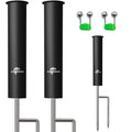 2/4 Pack Upgraded Fishing Pole Holder, Aluminum Fishing Rod Holder for Ground, Rod Holders for Bank Fishing, Free Alarm Bells