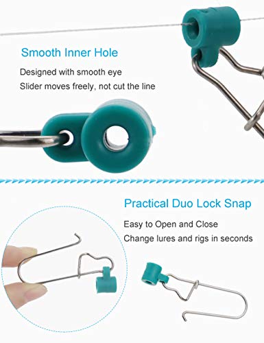 Fishing Line Sinker Slides Catfishing Rig, Saltwater Heavy Duty Sinker Weights Connector with Duo Lock Snaps - size: 12 Pieces