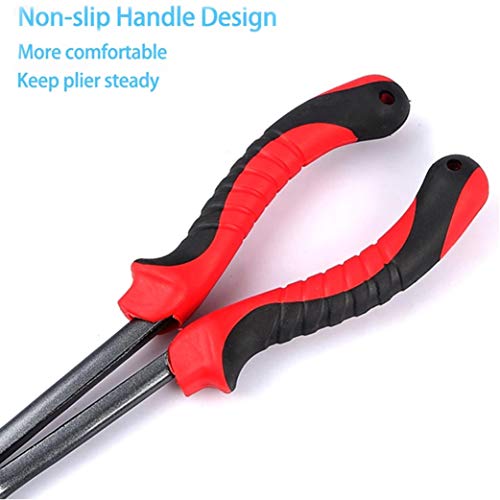 11" Long Nose Fishing Pliers, Straight & Bent Jaws, PTFE Coated Corrosion Resistant, Hook Remover & Braid Cutter Fishing Needle Nose Pliers, Saltwater Freshwater Gear for Bass Snook Trout - color: Blue - Curved Needle Nose Pliers