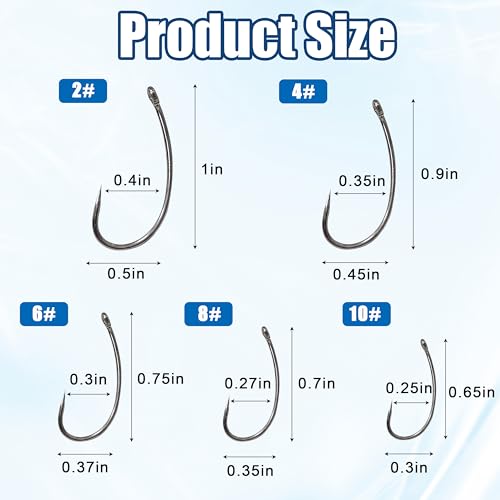 Shaddock Fishing Barbless Carp Fishing Hooks, Circle Curve Shank Crank Fly Tying Hooks High Carbon Steel for Hair Bait Rigs Freshwater Saltwater - size: 4#, style: 60pcs