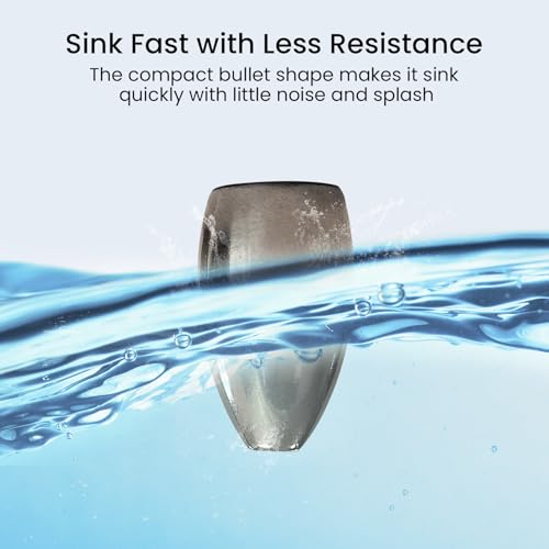 Pristis 12 pcs Tungsten Fishing Weights, Compact Bullet Sinkers Kit for Fishing line, Drop Shot Texas Carolina Rig Hook Weight for Bass Walleye Perch Trout Crappie Bait - size: 1/16 oz