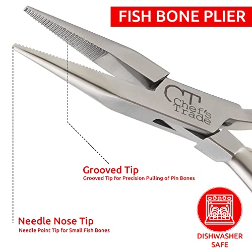 Fish Bone Pliers/Tweezers Stainless Steel Washable (Silver) - color: Silver